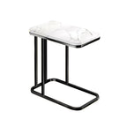 SOGA 30x50x58cm White Ceramic Sofa Side Square Mini Table w/ Black Metal Legs $ 71.50