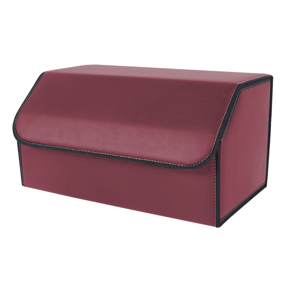 SOGA Leather Car Boot Collapsible Foldable Trunk Cargo Organizer Portable Storage Box Red Large $ 44.50