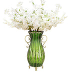 SOGA 51cm Green Glass Tall Floor Vase and 10pcs White Artificial Fake Flower Set $ 466.90