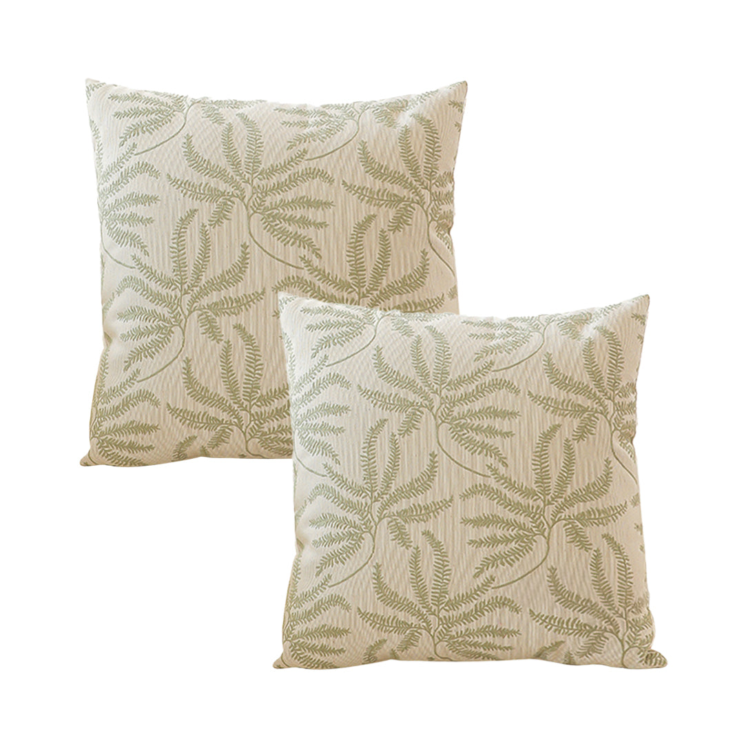 SOGA 2X 50cm Botanical Green Fern Leaf Embroidered Decorative Throw Pillow $ 129.50