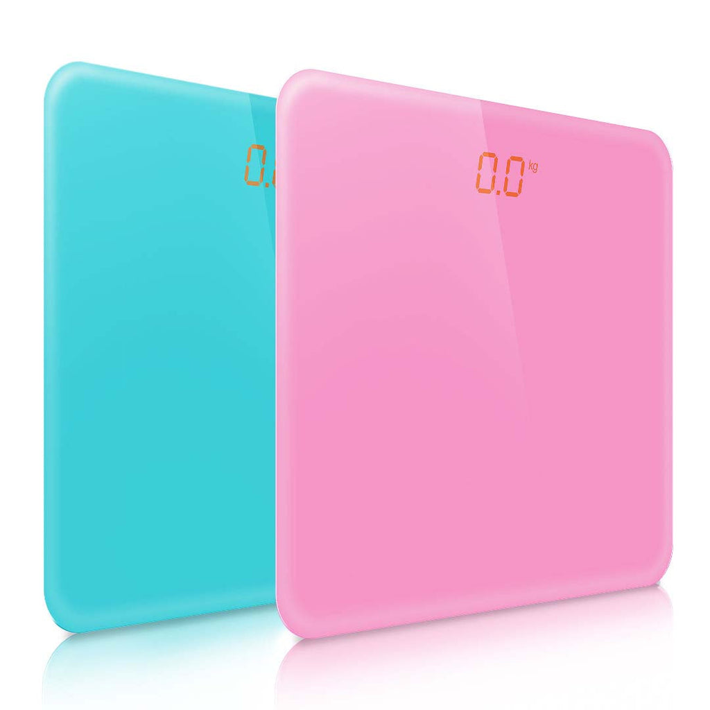 SOGA 2X 180kg Digital Fitness Weight Bathroom Gym Body Glass LCD Electronic Scales Pink/Blue $ 60.90