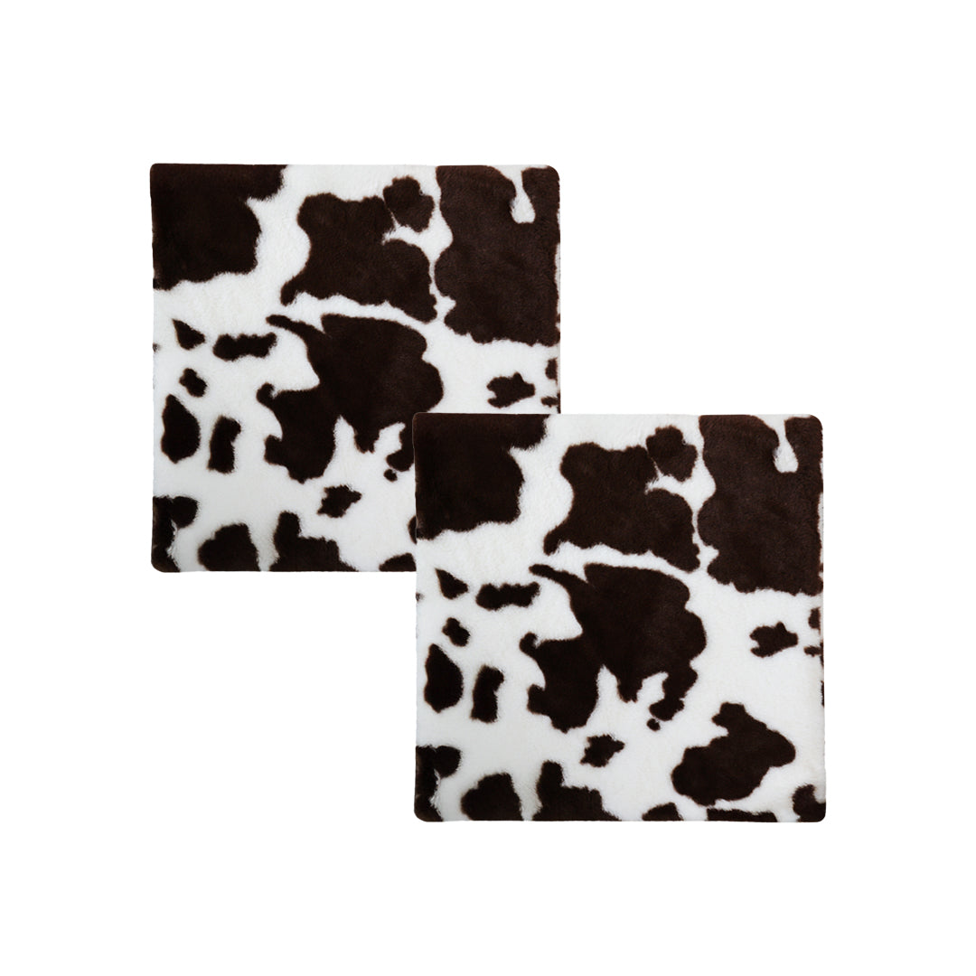 SOGA 2X 45cm Coffee Cowhide Square Cushion Soft Leaning Plush Backrest Throw Seat Pillow $ 102.50