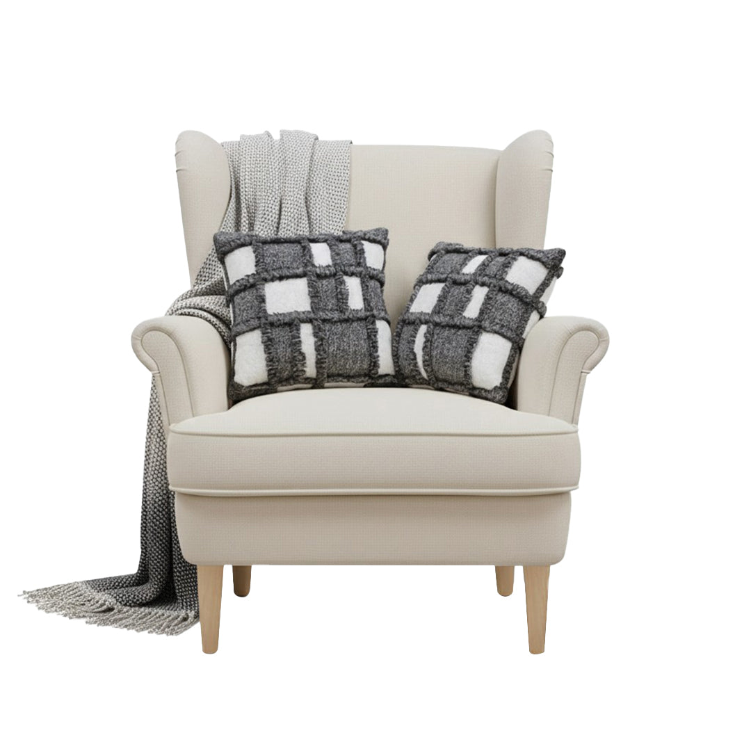 SOGA Home & Living Bundle – 2 Gray Bohemian Fringe Pillow & Star Grey Tassel Blanket