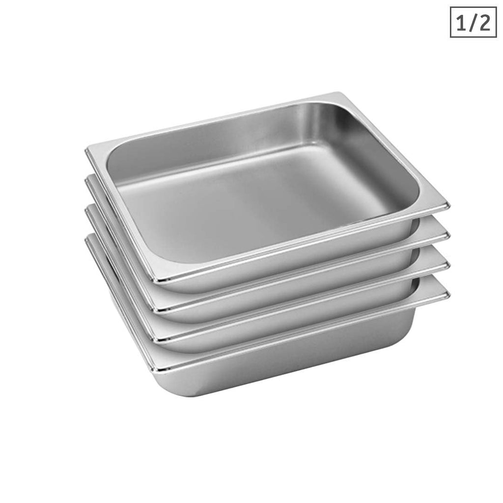 SOGA 4X Gastronorm GN Pan Full Size 1/2 GN Pan 6.5cm Deep Stainless Steel Tray $ 93.50