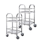 SOGA 2X 2 Tier 500x500x950 Stainless Steel Square Tube Drink Wine Food Utility Cart $ 323.50