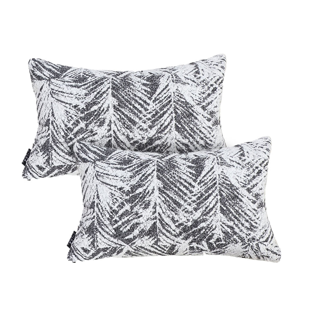 SOGA 2X 35cm Modern Charcoal Palm Leaf Print Contemporary Throw Pillow $ 120.90