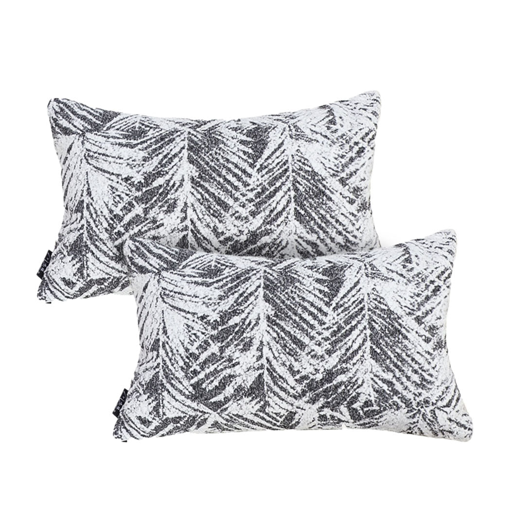 SOGA 2X 35cm Modern Charcoal Palm Leaf Print Contemporary Throw Pillow $ 120.90