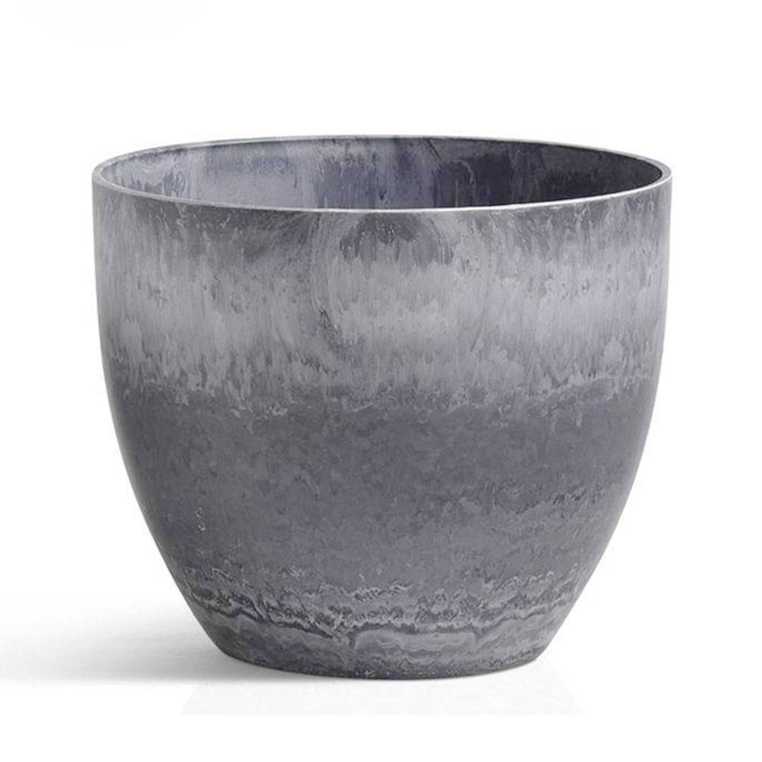 SOGA 27cm Weathered Grey Round Resin Plant Flower Pot in Cement Pattern Planter Cachepot for Indoor Home Office $ 61.50