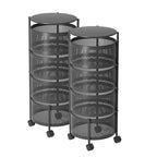 SOGA 2X 4 Tier Steel Round Rotating Kitchen Cart Multi-Functional Shelves Storage Organizer with Wheels $ 193.90