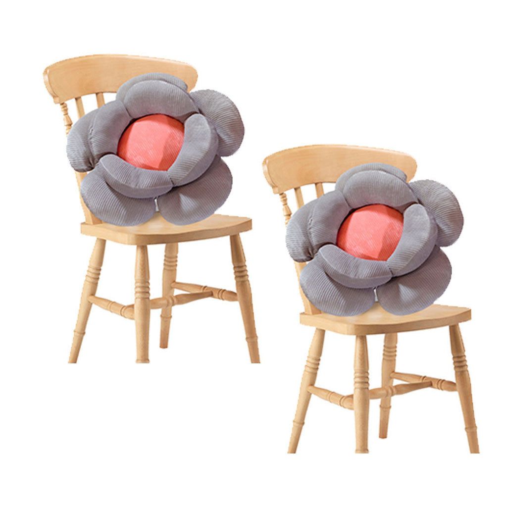 SOGA 2X Grey Double Flower Shape Cushion Soft Bedside Floor Plush Pillow Home Decor $ 161.90