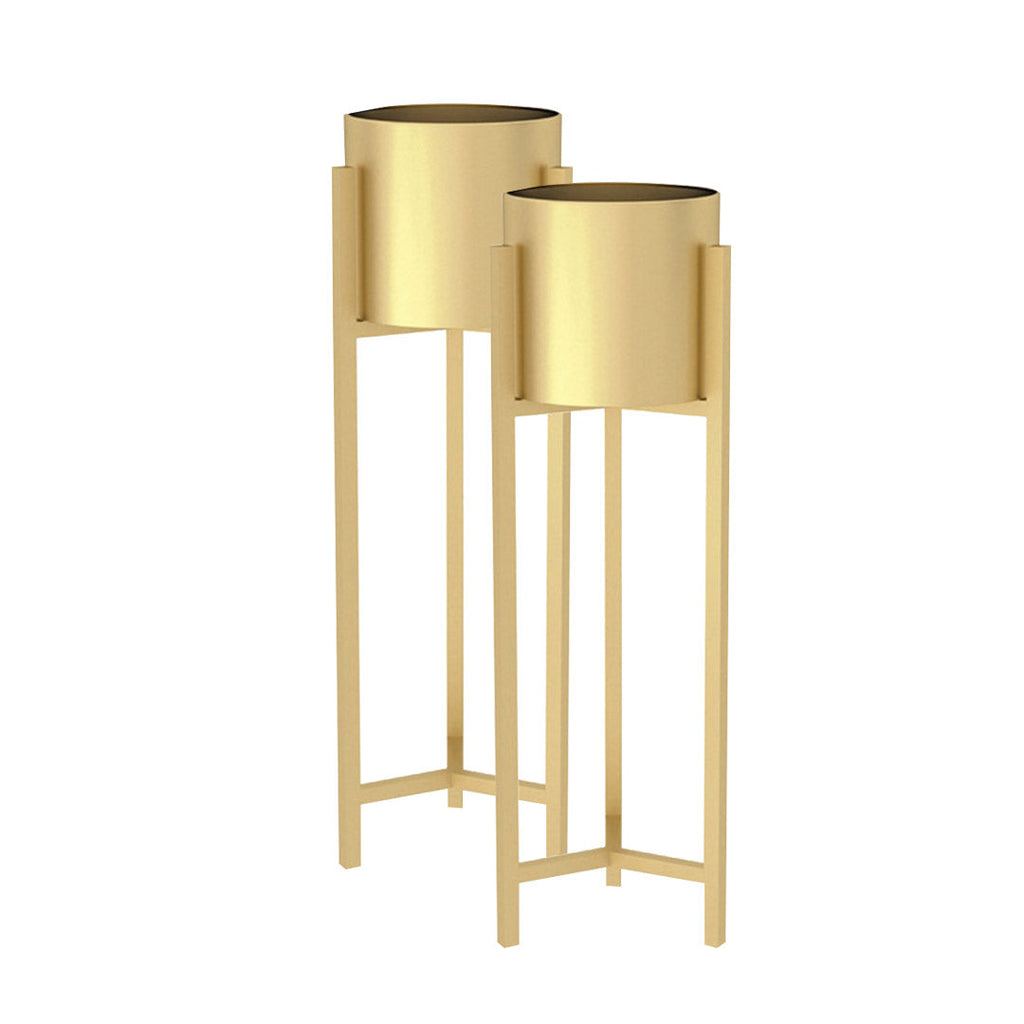 SOGA 2X 75cm Gold Metal Plant Stand with Flower Pot Holder Corner Shelving Rack Indoor Display $ 151.50