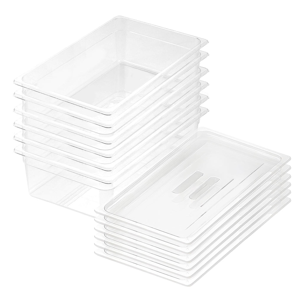 SOGA 150mm Clear Gastronorm GN Pan 1/1 Food Tray Storage Bundle of 6 with Lid $ 347.90