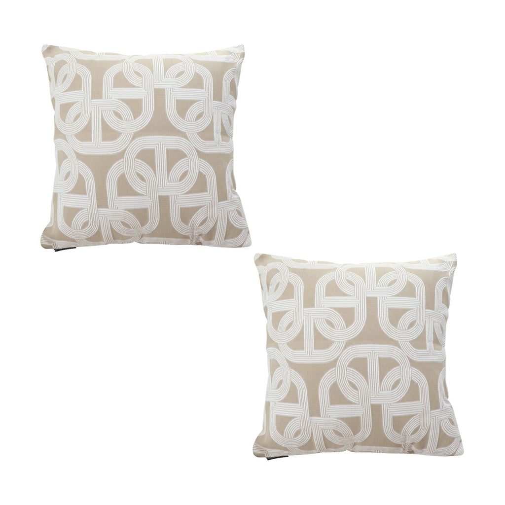 SOGA 2X 50cm Throw Pillow Beige Interlocking Geometric Pattern Modern Accent for Home Décor $ 129.50