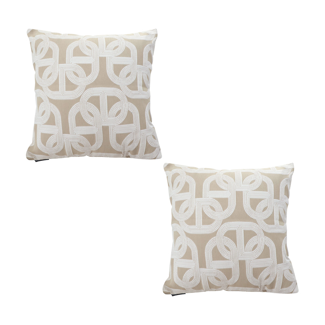 SOGA 2X 50cm Throw Pillow Beige Interlocking Geometric Pattern Modern Accent for Home Décor $ 129.50