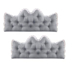 SOGA 2x 150cm Crown Pillows Tufted Light Grey Headboard Cushion Set $ 129.50