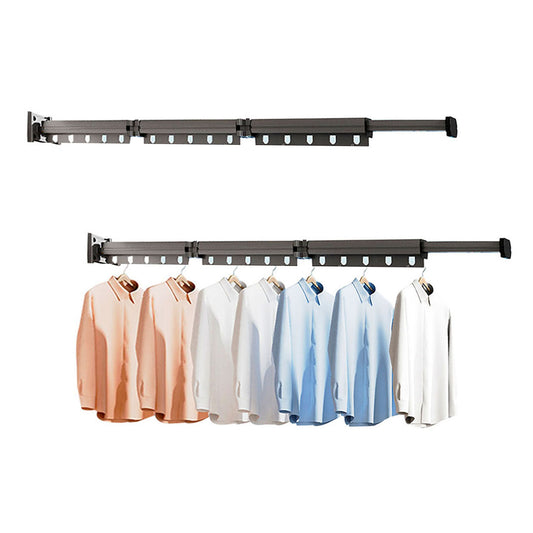SOGA 2X 93.2cm Wall-Mounted Clothing Dry Rack Retractable Space-Saving Foldable Hanger