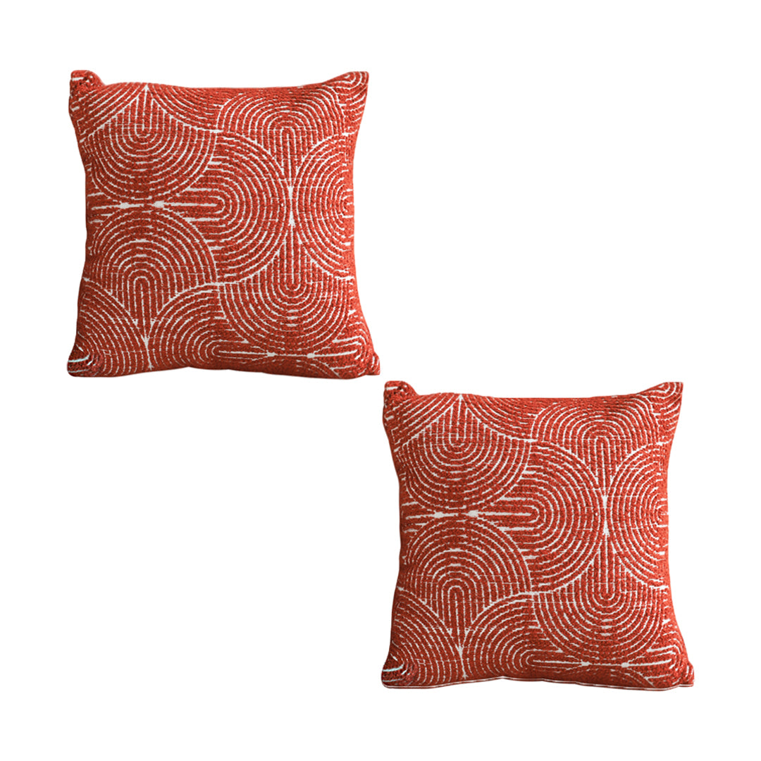 SOGA 2X 50cm Throw Pillow Burgundy Cinnabar Perfect Burnt Indoor and Outdoor Corded for Home Decor