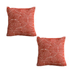 SOGA 2X 50cm Throw Pillow Burgundy Cinnabar Perfect Burnt Indoor and Outdoor Corded for Home Decor
