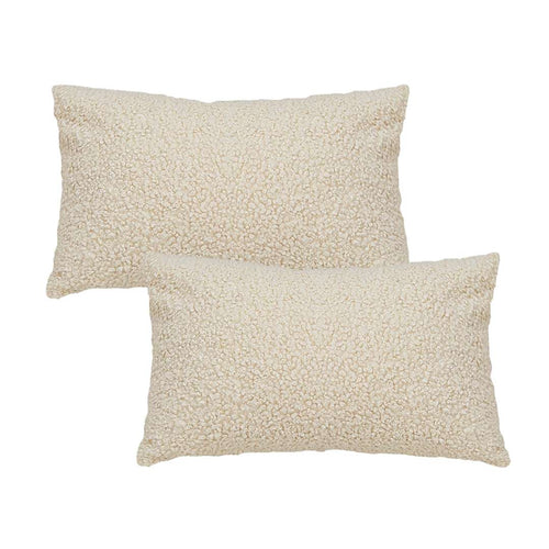 SOGA 2X 30cm Cream Boucle Textured Fluffy Decorative Throw Pillow $ 119