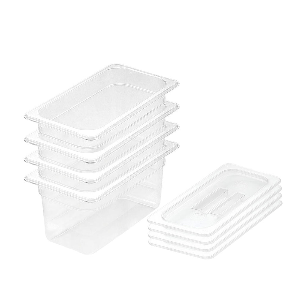 SOGA 150mm Clear Gastronorm GN Pan 1/3 Food Tray Storage Bundle of 4 with Lid $ 172.90