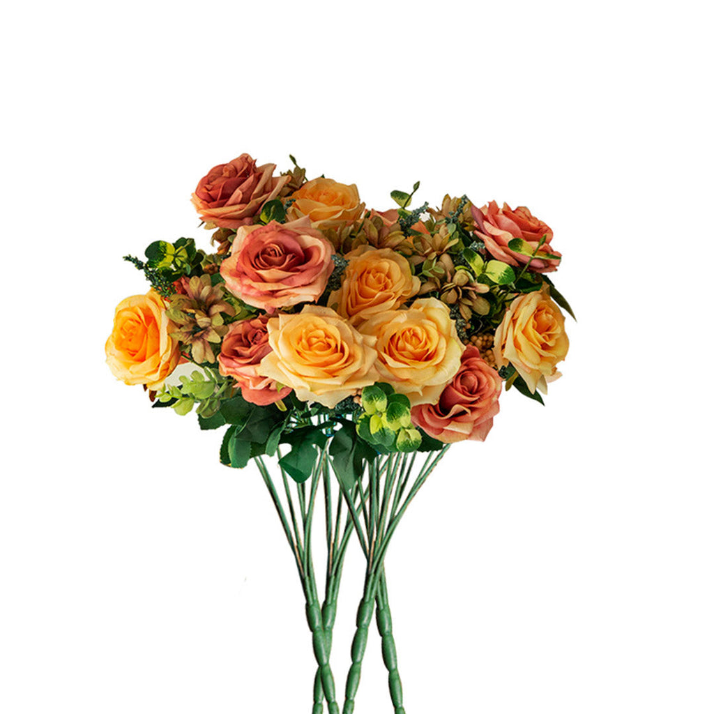 SOGA 4 Bunch Artificial Silk Rose 11 Heads Flower Fake Bridal Bouquet Table Decor $ 99.90
