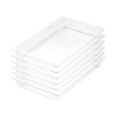 SOGA 65mm Clear Gastronorm GN Pan 1/1 Food Tray Storage Bundle of 6