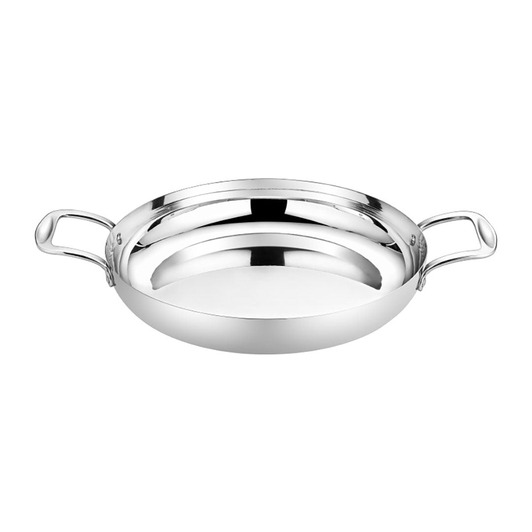 SOGA 24cm Flat Base Seafood Dry Pot in Elegant Silver Finish with Durable for Kitchen Essential $ 45.50