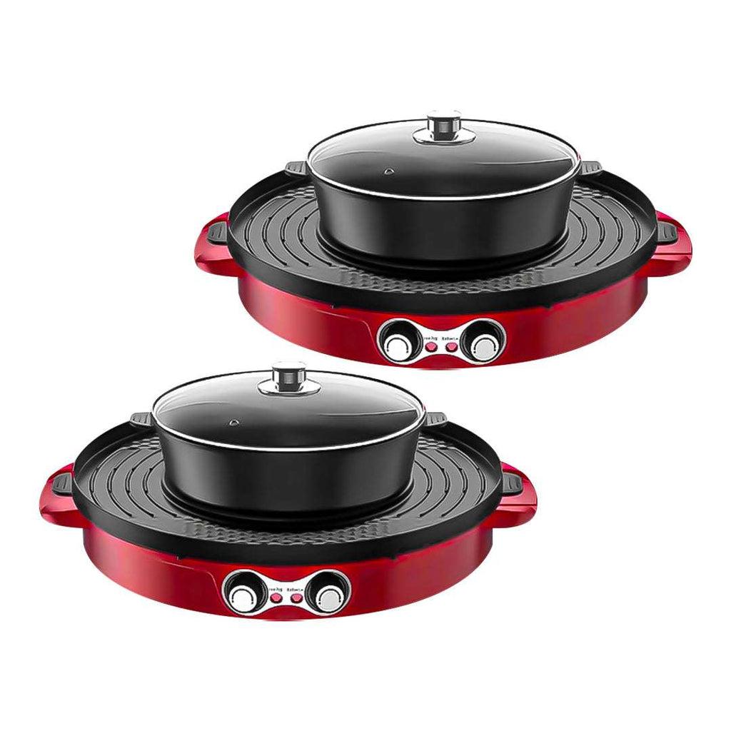 SOGA 2X 2-in-1 44CM Electric Hot Pot BBQ Grill Maifan Stone Non-Stick Coating 2100W $ 452