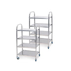 SOGA 2X 4 Tier 48x32x79cm Stainless Steel Kitchen Dinning Food Cart Trolley Utility Round $ 193.90