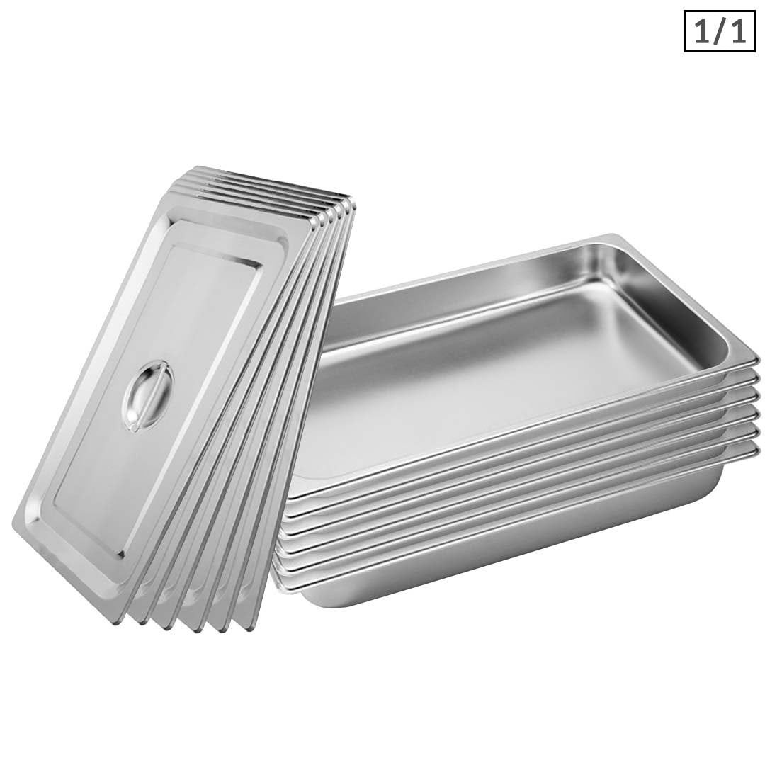SOGA 6X Gastronorm GN Pan Full Size 1/1 GN Pan 6.5cm Deep Stainless Steel Tray With Lid $ 188.90