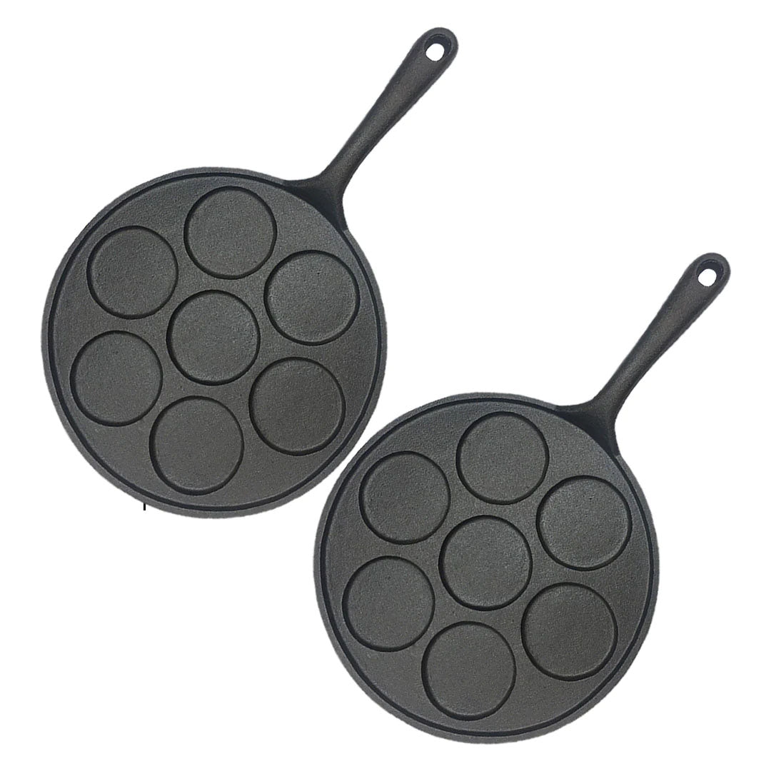 SOGA 2X 23cm Cast Iron Takoyaki Fry Pan Octopus Balls Maker 7 Hole Cavities Grill Mold $ 118.50