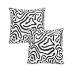 SOGA 2X 50cm Black White Abstract Swirl Pattern Decorative Throw Pillow $ 140