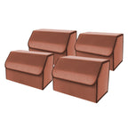SOGA 4X Leather Car Boot Collapsible Foldable Trunk Cargo Organizer Portable Storage Box Coffee Medium $ 156.50