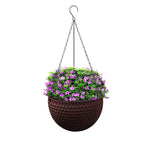 SOGA Coffee Medium Hanging Resin Flower Pot Self Watering Basket Planter Outdoor Garden Decor $ 33.50