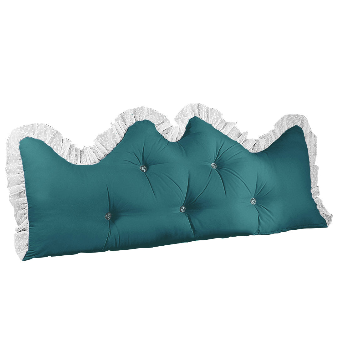 SOGA 180cm Blue-Green Princess Bed Pillow Headboard Backrest Bedside Tatami Sofa Cushion with Ruffle Lace Home Decor $ 122.50