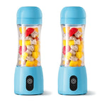 SOGA 2x 380ml Portable Mini USB Rechargeable Handheld Fruit Mixer Juicer Blue $ 85.50