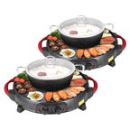 SOGA 2X 2 in 1 Electric Stone Coated Teppanyaki Grill Plate Steamboat Hotpot $ 388.90