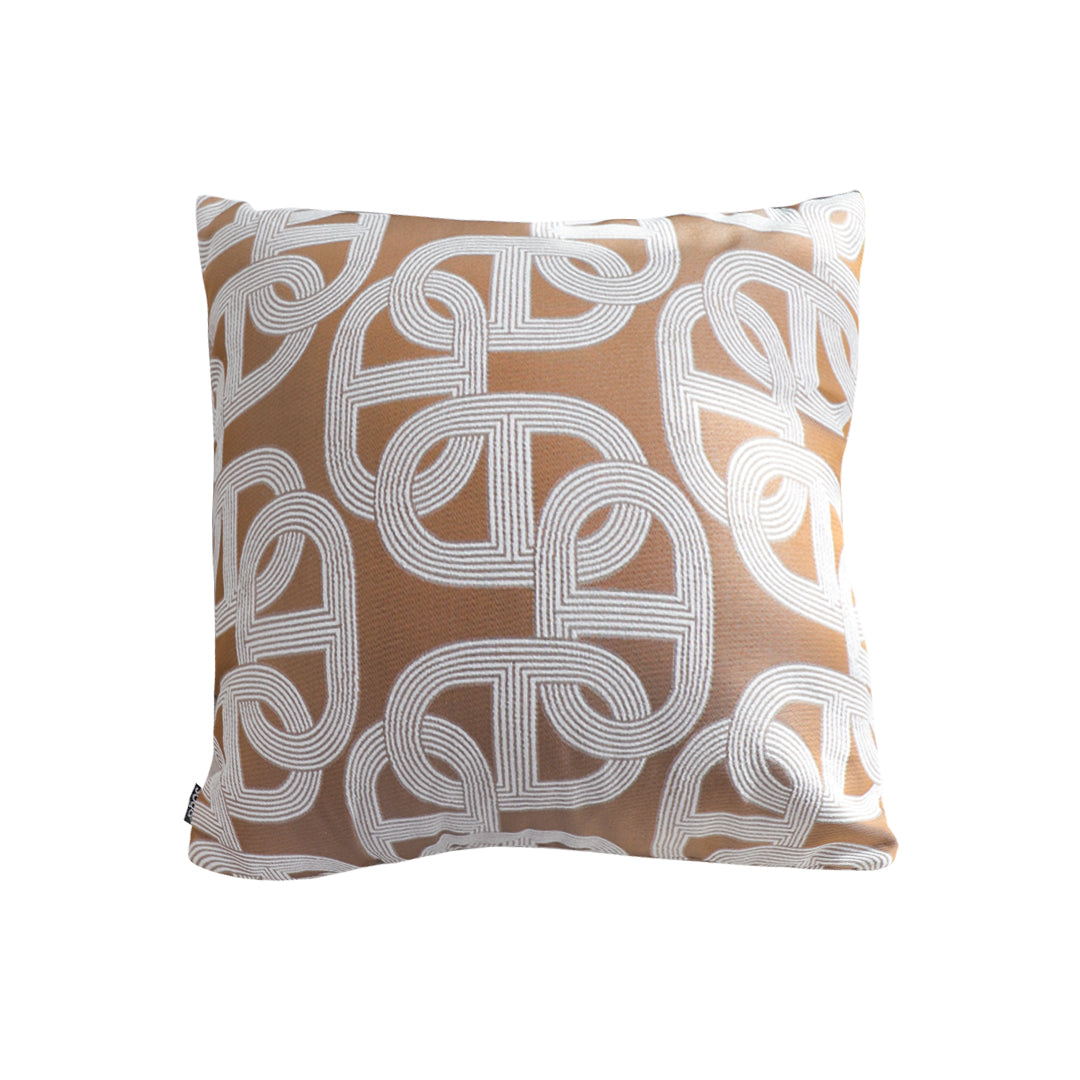 SOGA 50cm Artistic Camel Brown White Geometric Pattern Throw Pillow $ 73.50