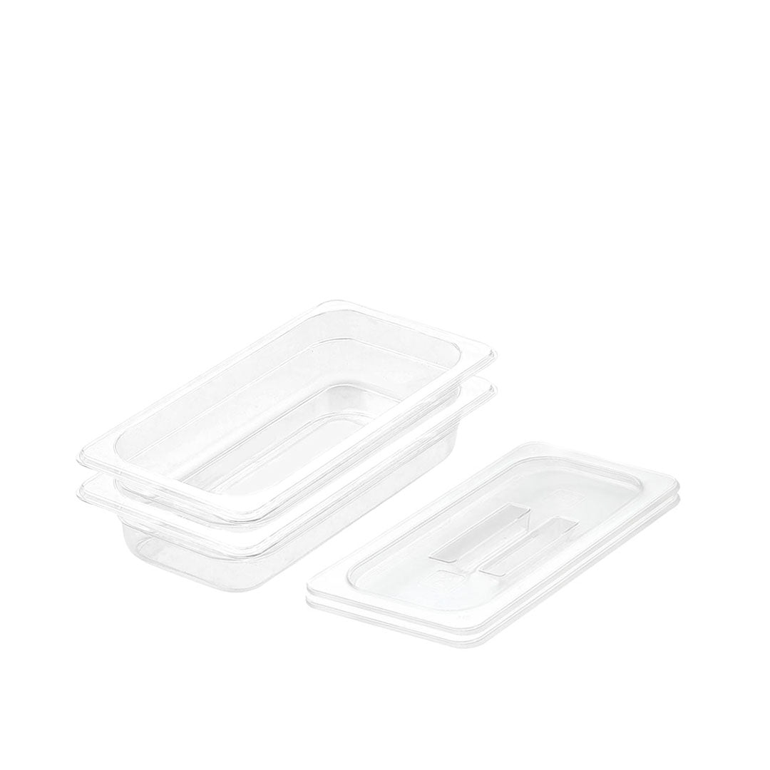 SOGA 65mm Clear Gastronorm GN Pan 1/3 Food Tray Storage Bundle of 2 with Lid $ 76.90