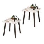 SOGA 2X 40cm White Ceramic Table Stone Pattern Compact Modern Design with Black Legs