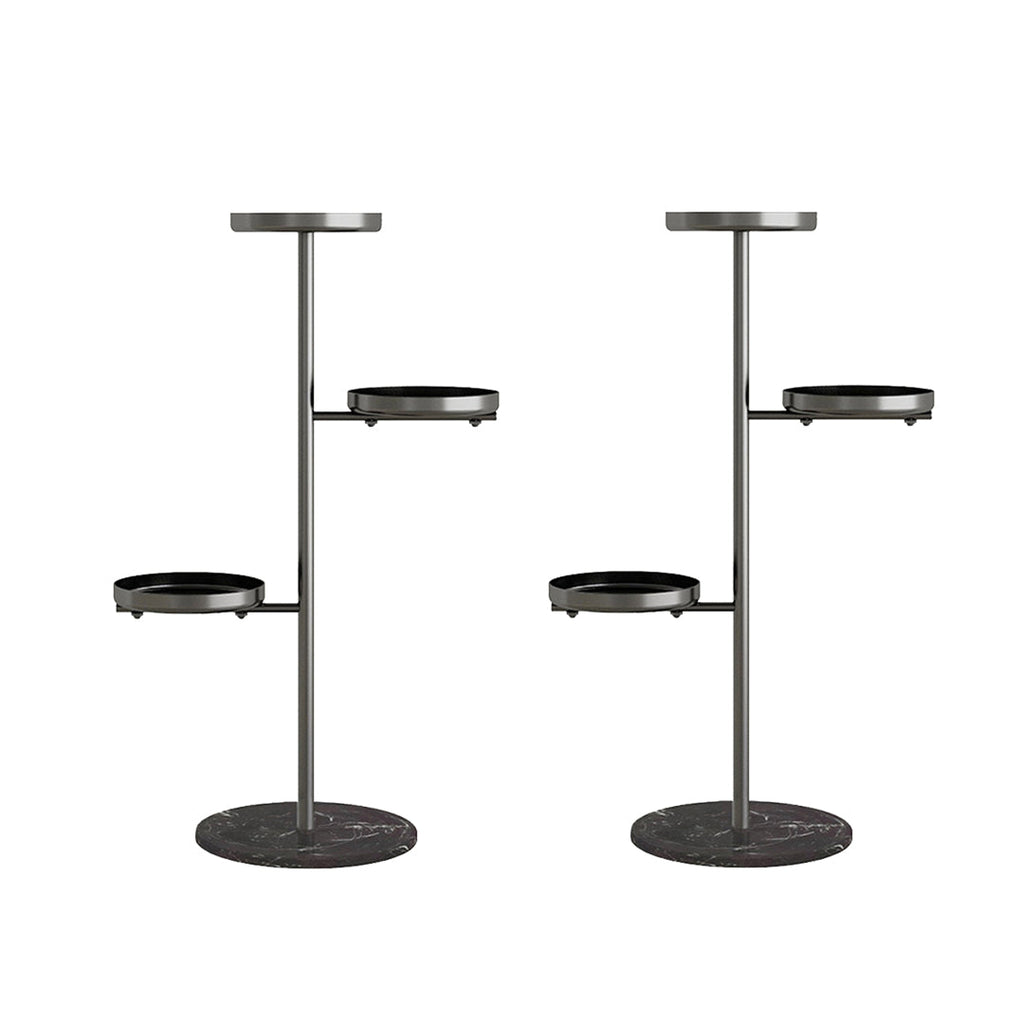 SOGA 2X 3 Tier Black Round Plant Stand Flowerpot Tray Display Living Room Balcony Metal Decorative Shelf $ 258.90