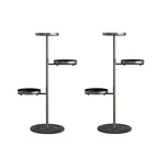 SOGA 2X 3 Tier Black Round Plant Stand Flowerpot Tray Display Living Room Balcony Metal Decorative Shelf $ 258.90