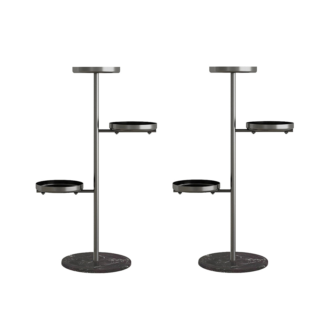 SOGA 2X 3 Tier Black Round Plant Stand Flowerpot Tray Display Living Room Balcony Metal Decorative Shelf $ 258.90