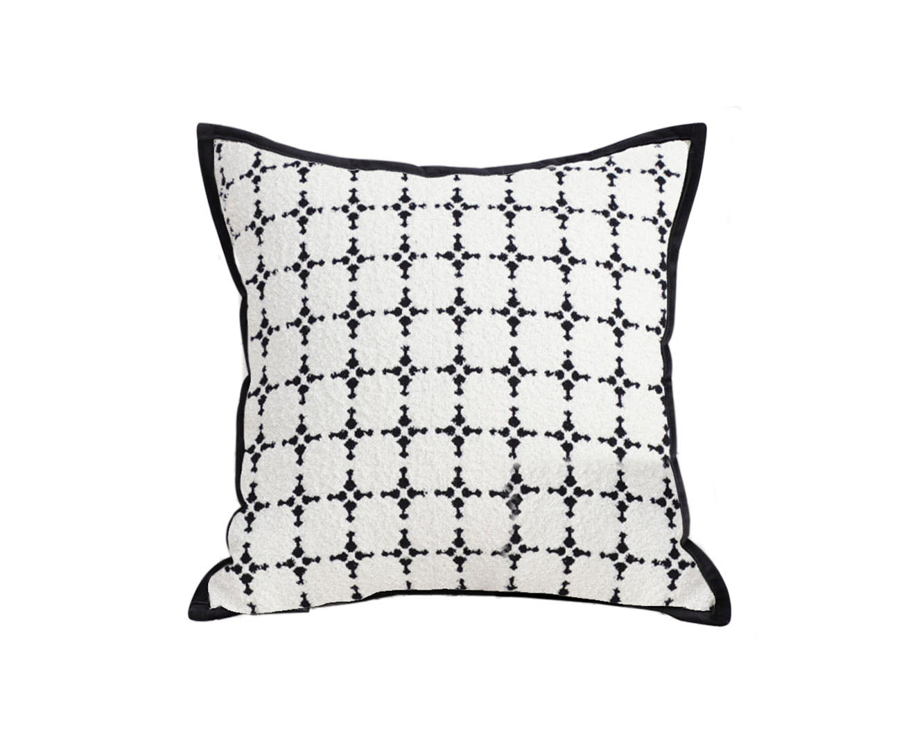 SOGA 50cm Moroccan Black Cross Pattern Black Trim Decorative Throw Pillow $ 62.50