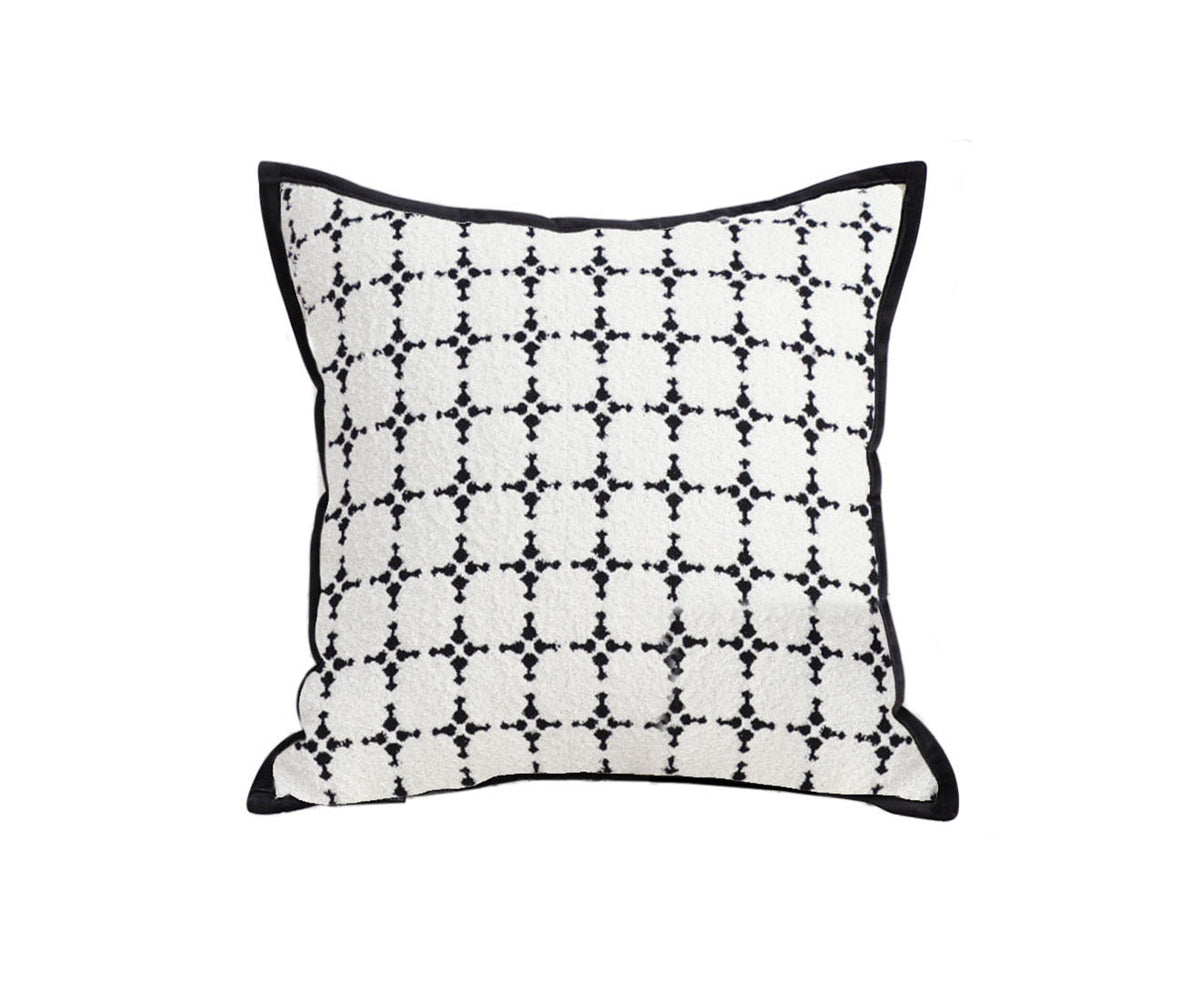 SOGA 50cm Moroccan Black Cross Pattern Black Trim Decorative Throw Pillow $ 62.50