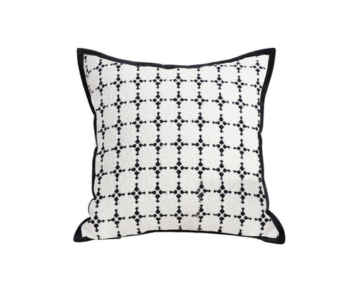 SOGA 50cm Moroccan Black Cross Pattern Black Trim Decorative Throw Pillow $ 62.50