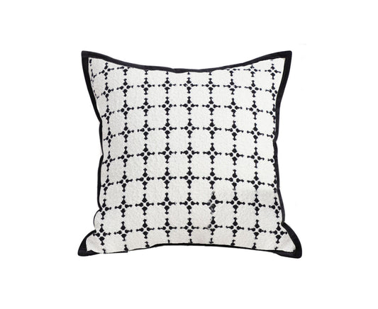 SOGA 50cm Moroccan Black Cross Pattern Black Trim Decorative Throw Pillow $ 62.50