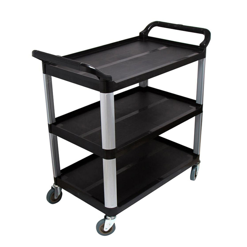 SOGA 3 Tier Food Trolley Food Waste Cart Storage Mechanic Kitchen Black 83.5x43x95cm Small $ 224.50