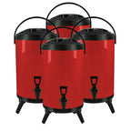 SOGA 4X 8L Stainless Steel Insulated Milk Tea Barrel Hot and Cold Beverage Dispenser Container with Faucet Red $ 295.50