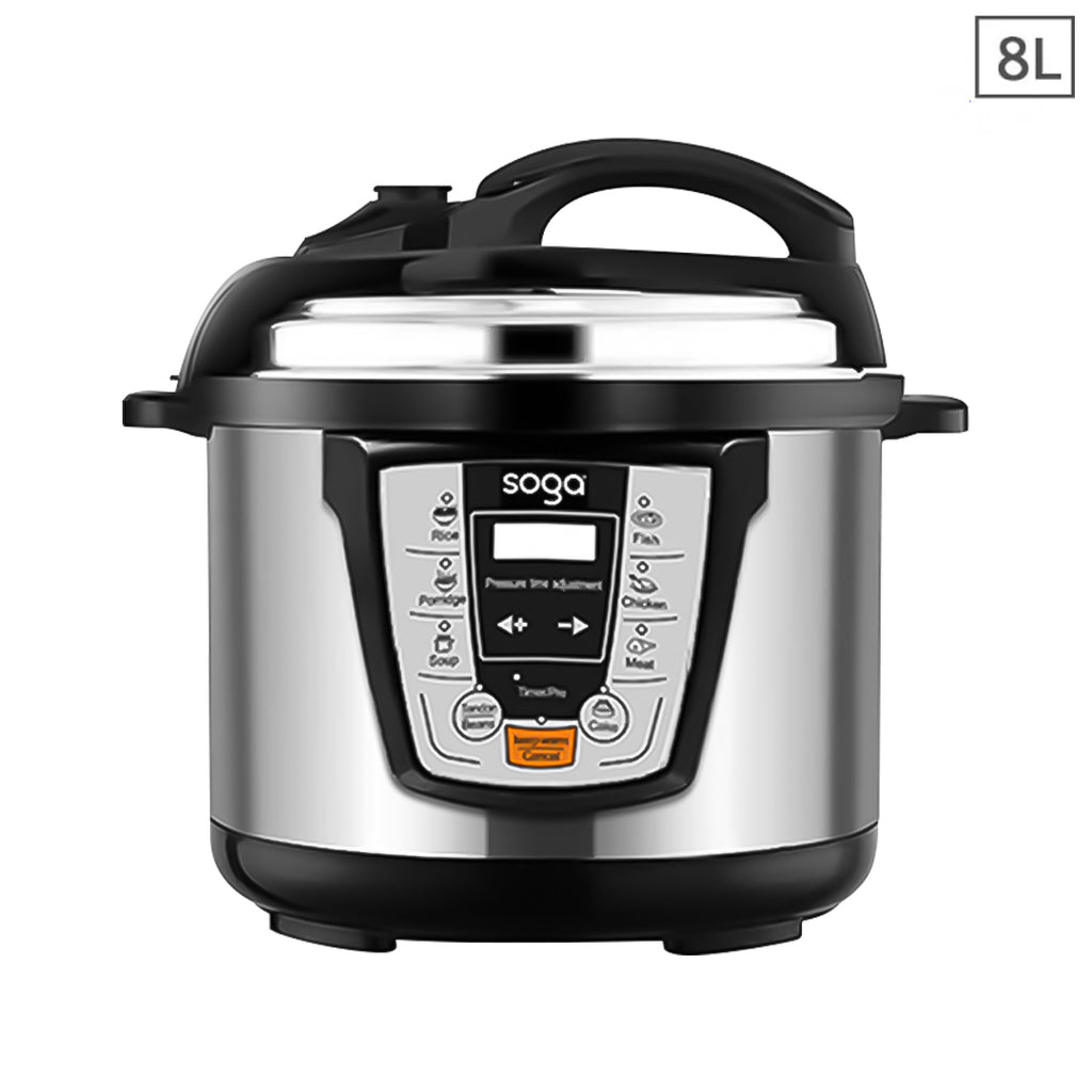 SOGA Electric Stainless Steel Pressure Cooker 8L 1600W Multicooker 16 $ 211.50
